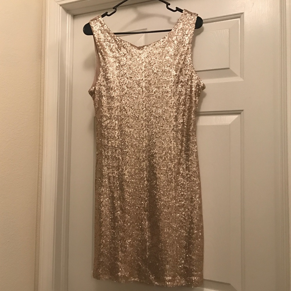 GORGEOUS Pale Gold Sequin Dress